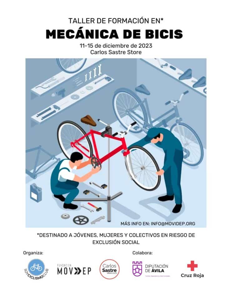 Cartel taller de mecánica de bicicletas en Ávila